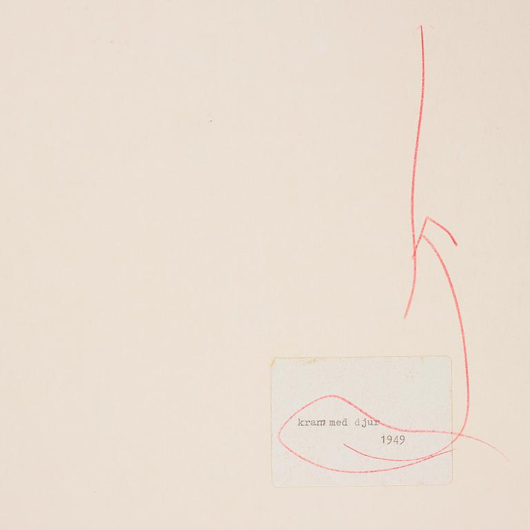 CO Hultén, blandteknik på papper, signerad och utförd 1947.