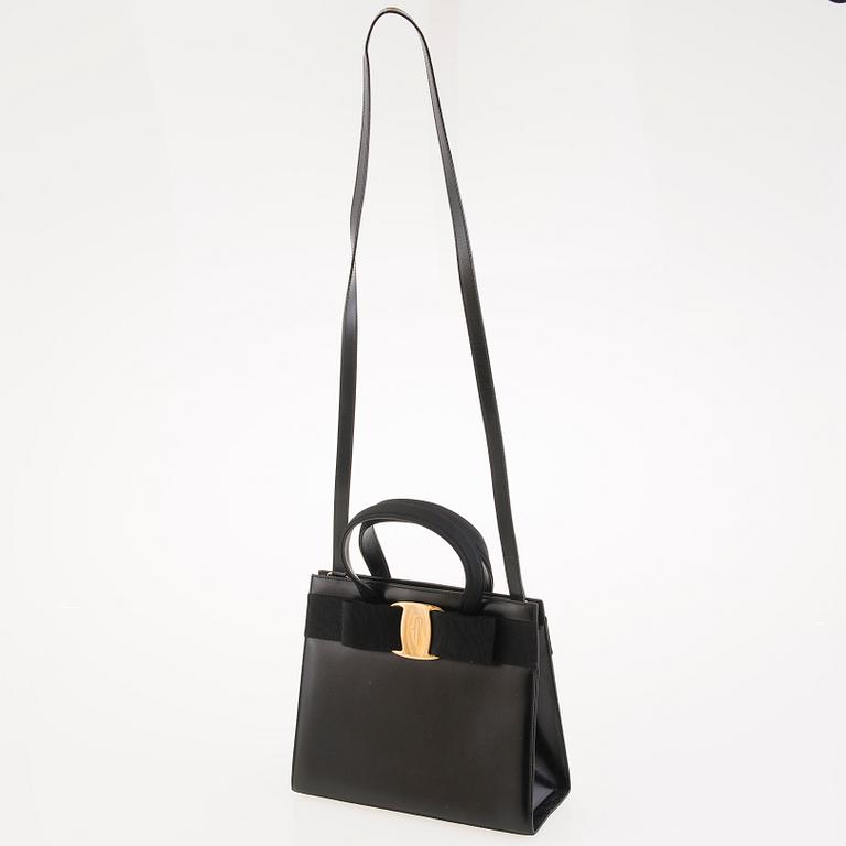 Salvatore Ferragamo, Vara Bow Black Leather and Ribbon Handbag.