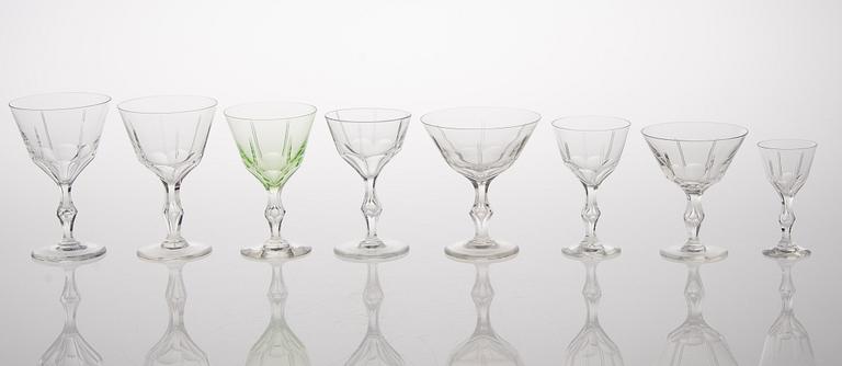 A 72-piece set of footed glassware from the first half of the 20th Century.