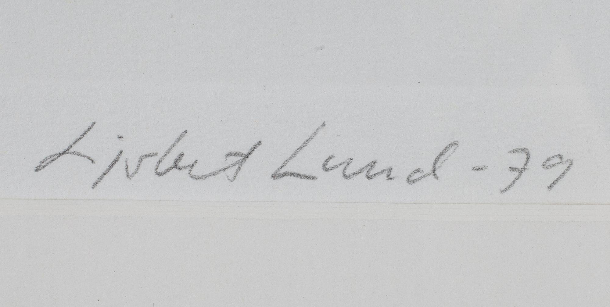 LISBET LUND (LUND-SCHWELA), färgetsning, signerad, numrerad 10/10 och daterad -79.