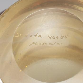 A Vicke Lindstrand engraved glass vase, Kosta, Sweden 1950-60's.