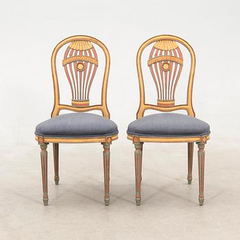 Chairs, 1 pair, Italian Louis XVI style, 20th century.