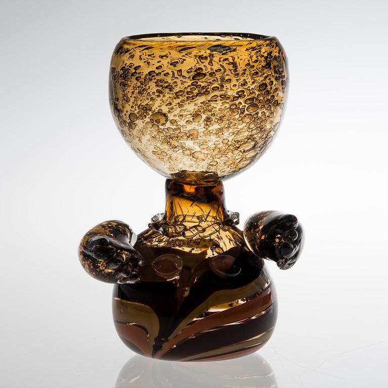 BJÖRN WECKSTRÖM, ART GLASS. Signed Björn Weckström Nuutajärvi Notsjö -77.