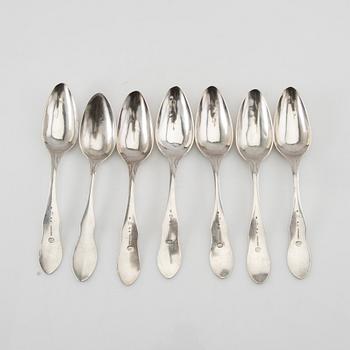 Gustaf Georg Rehnberg spoons 6+1 pcs silver Norrköping 1817.