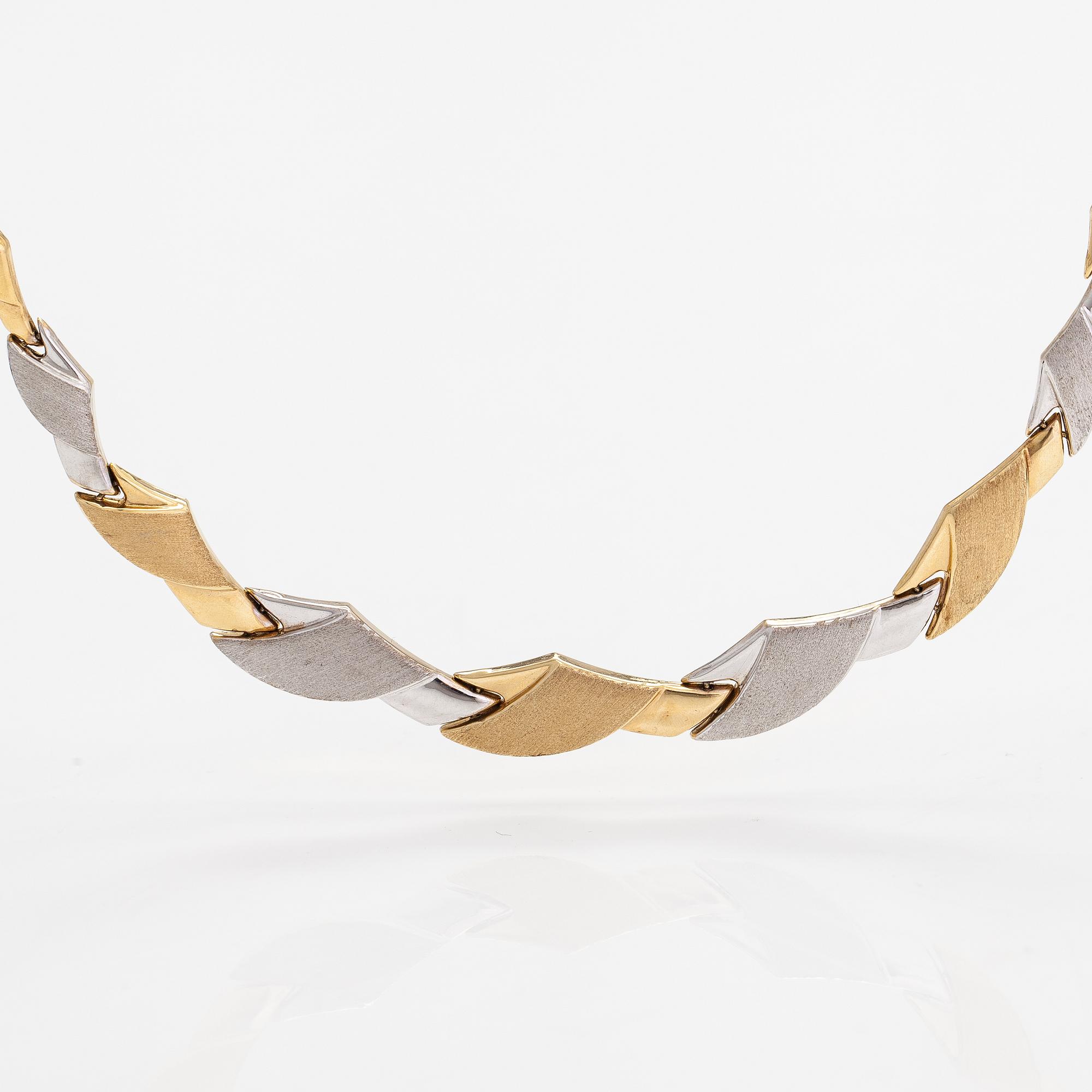 A 14K gold necklace and bracelet.