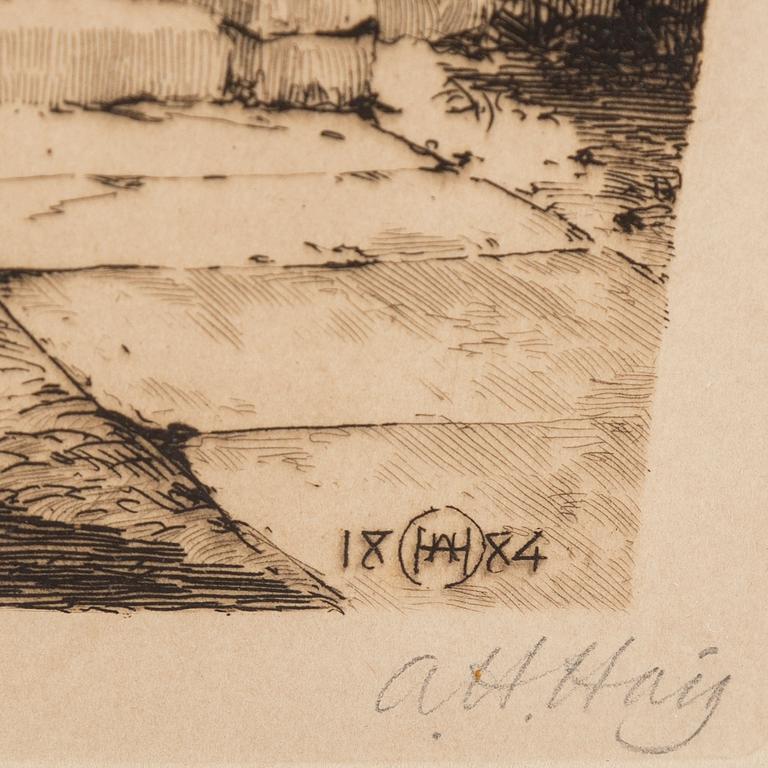 AXEL HERMAN HÄGG, Etching, 1884, signed.