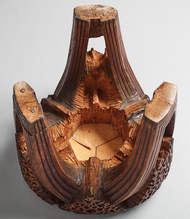 Rackengruppen, a carved pine Art Nouveau/ Folk Art table, early 20th century.