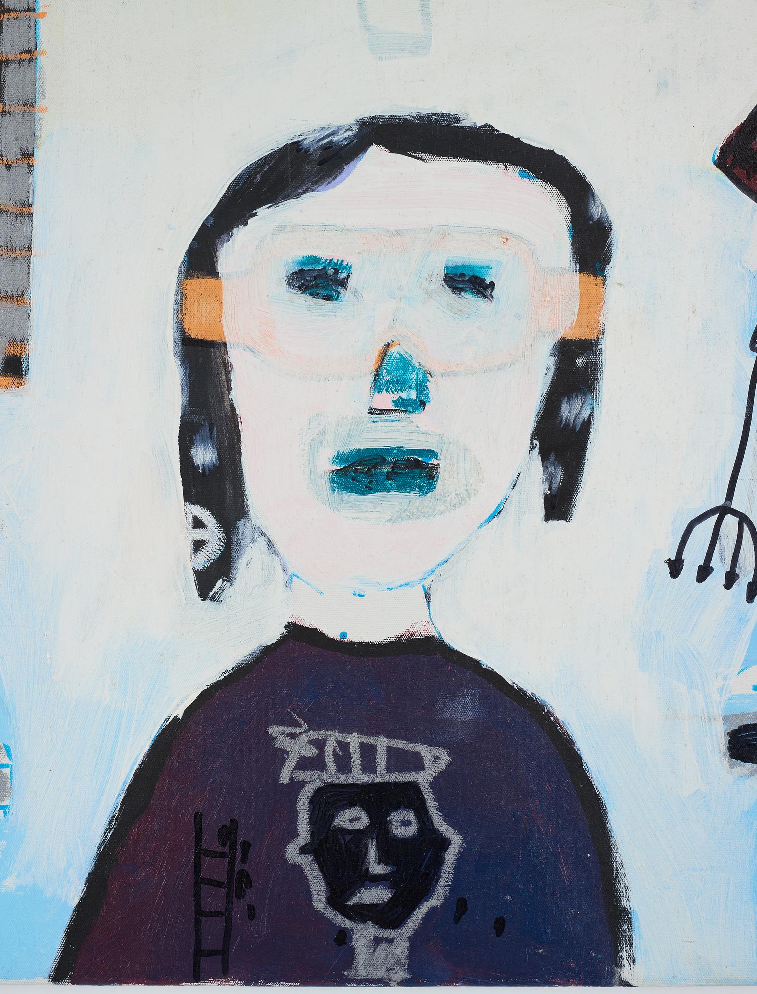 Lucky Thief, acrylic on canvas, signed Lucky Thief on verso. Executed in 209/10.