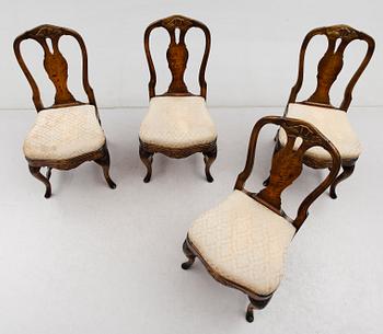 STOLAR, 4 st, rokokostil, 1900-talets mitt.