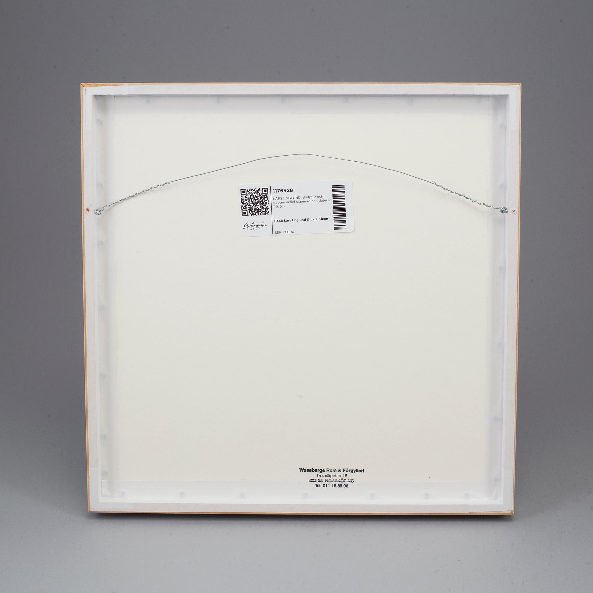 LARS ENGLUND, sculpture and paper relief signed and dated 99.