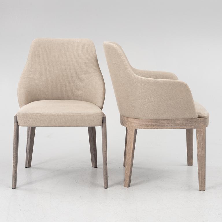 Rodolfo Dordoni, five 'Chelsea' armchairs and one chair, Molteni.