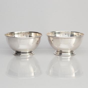 Bowls, 5 pcs, silver, C Holm, Denmark 1930s.