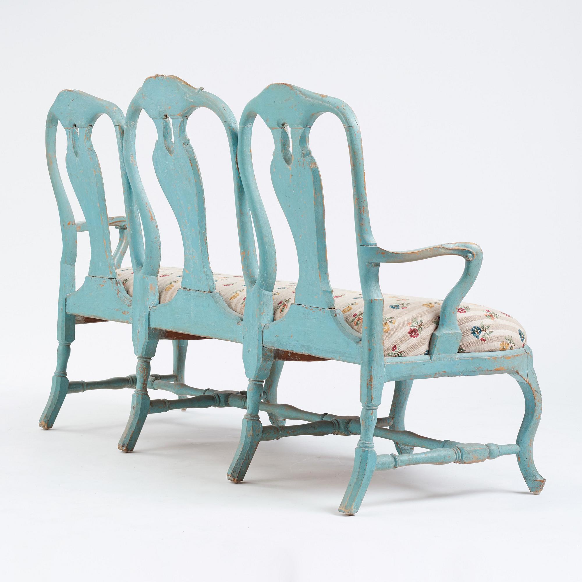 A Swedish Rococo sofa, second part of the 18th century.