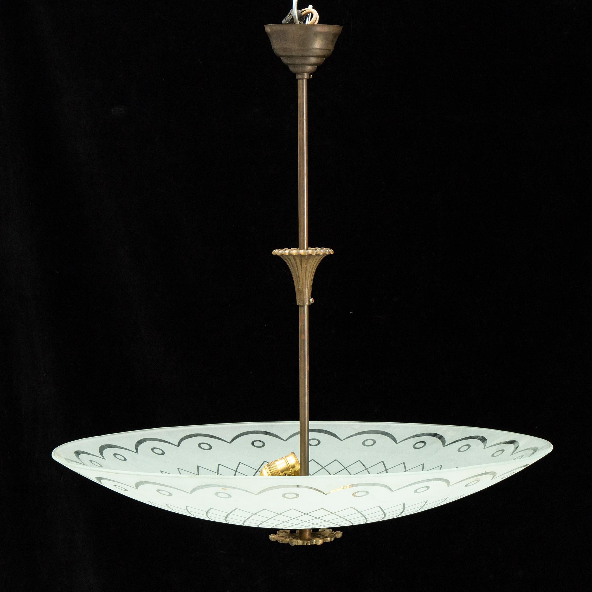 A ceiling lamp ca 1940's, possibly Orrefors.