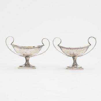 A pair of Swedish Parcel-Gilt Silver Salt Cellars, mark of Olof Hellbom,  Stockholm 1816.