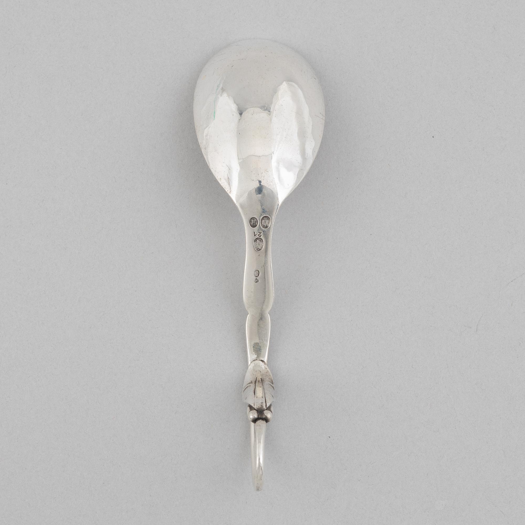 Georg Jensen, a sterling silver serving spoon, Copenhagen, Denmark 1931.