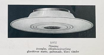Harald Notini, taklampa/plafond, modell, "10532", Arvid Böhlmarks Lampfabrik, 1930-tal.