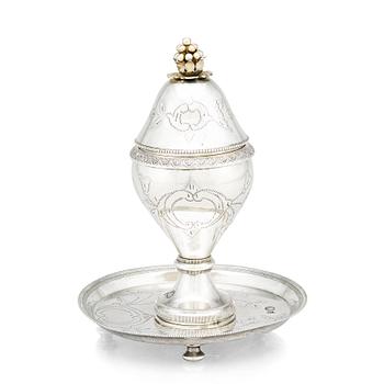 339. A silver vessel with lid, Ottoman Empire, circa 1890.