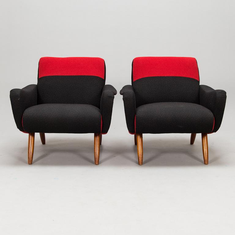 Kurt Hvitsjö, fåtöljer, ett par, modell 461, Isku 1900-talets mitt.