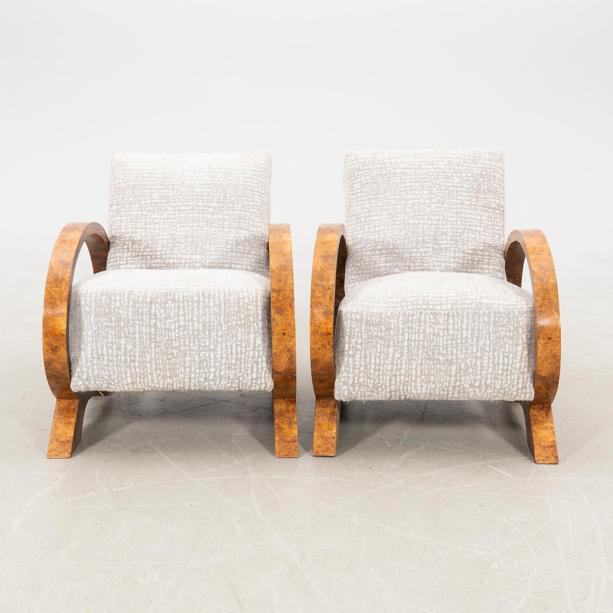 Armchairs Art Deco first half of the 20th century.