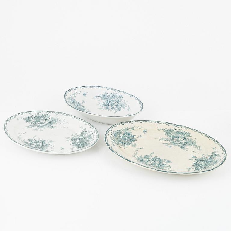 Matservis, 88 delar, flintgods, "Grön Anna", Rörstrand, varierande åldrar.