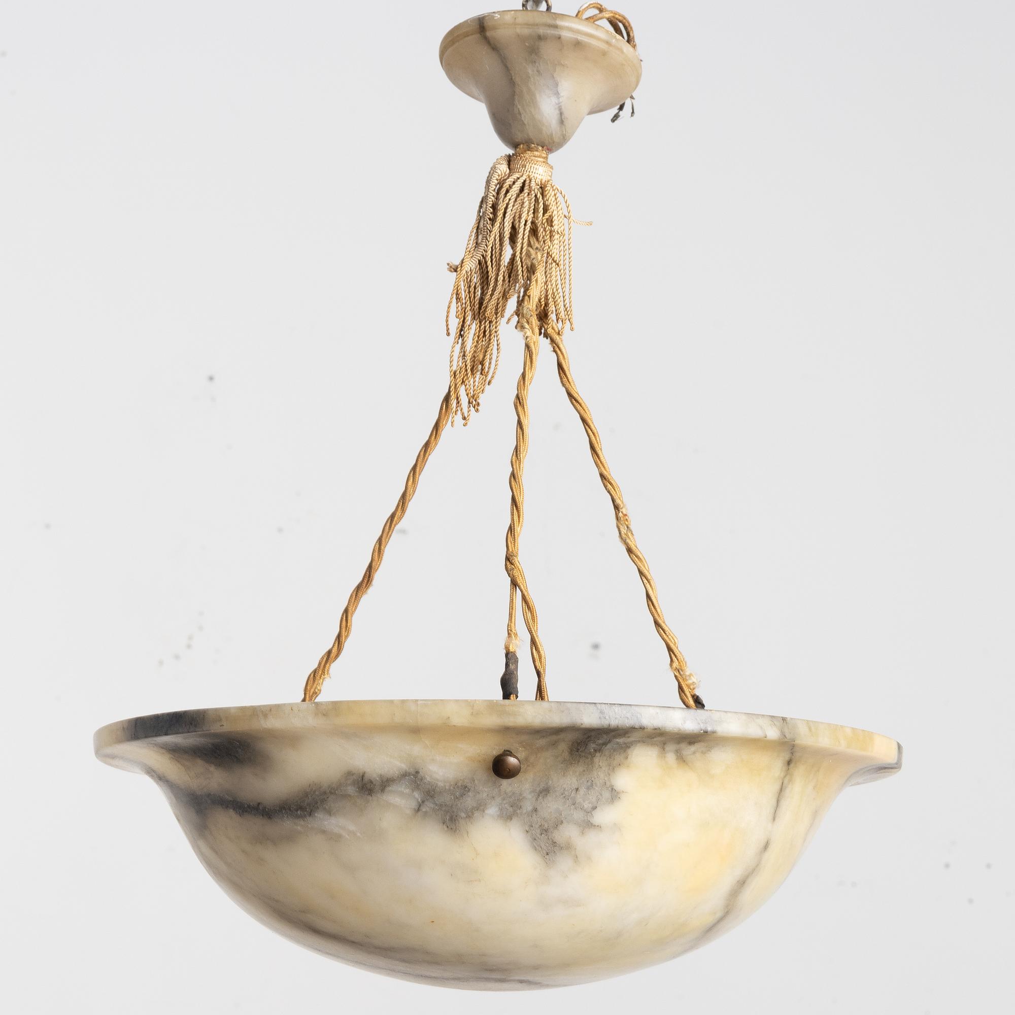 An alabaster ceiling lamp, 1920s.
