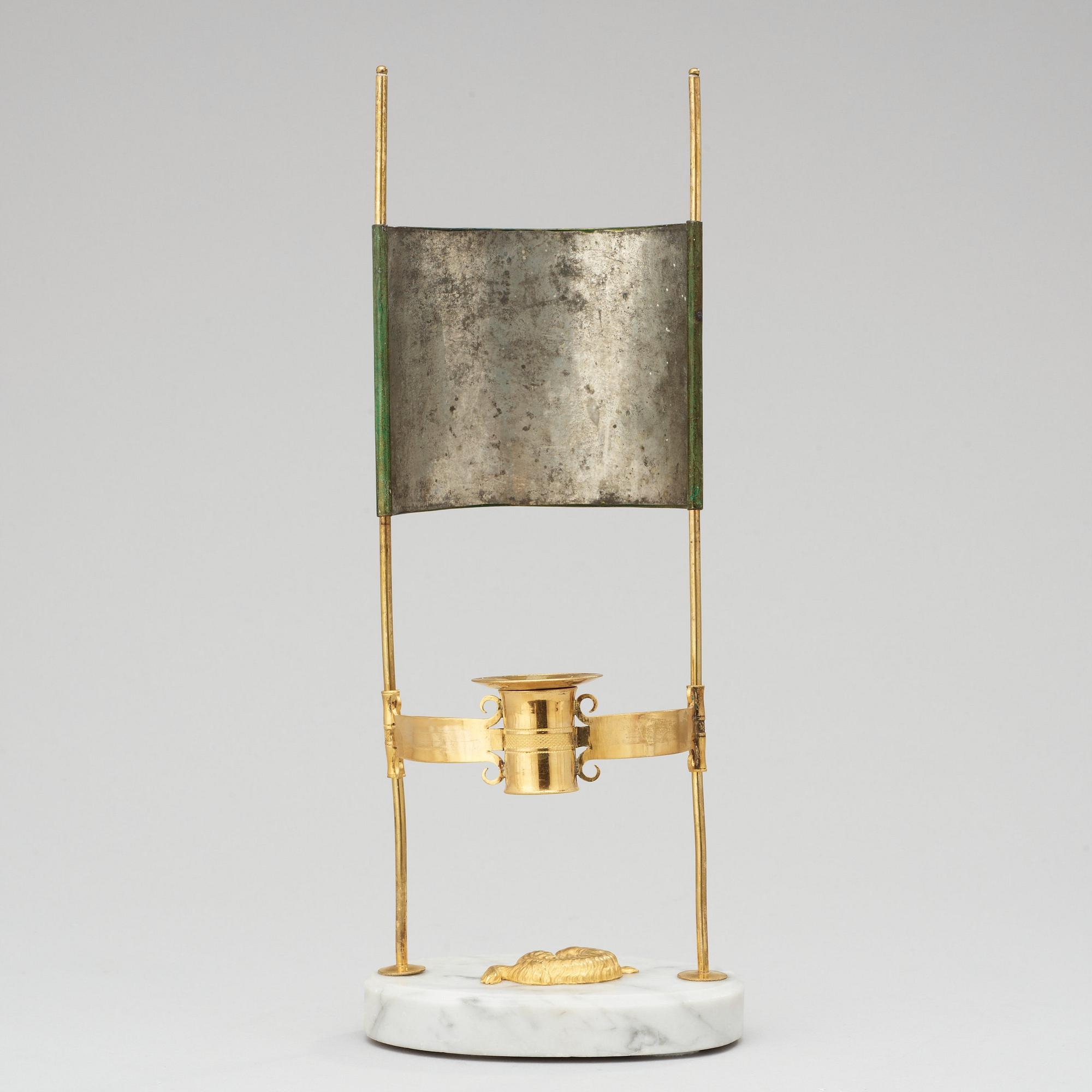 LÄSLAMPA, för ett ljus. Sengustaviansk, omkring år 1800.