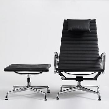 Charles & Ray Eames, fåtölj med fotpall, Aluminium group modell "EA 316", Vitra, 2000-tal.
