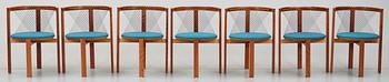 STOLAR, 7st, "String Chair", Niels Jörgen Haugesen, Danmark, 1970-tal.