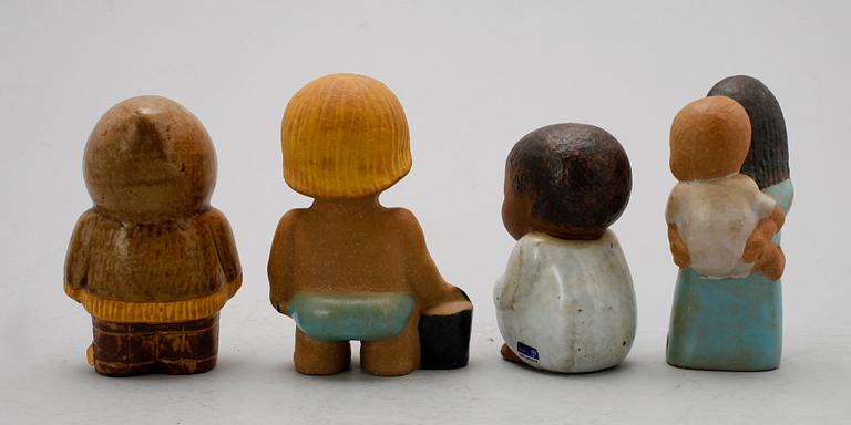 FIGURER, 4 st, stengods, Lisa Larson, Gustavsberg.