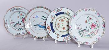 TALLRIKAR, porslin, 4 st, Kina, 1700-tal.