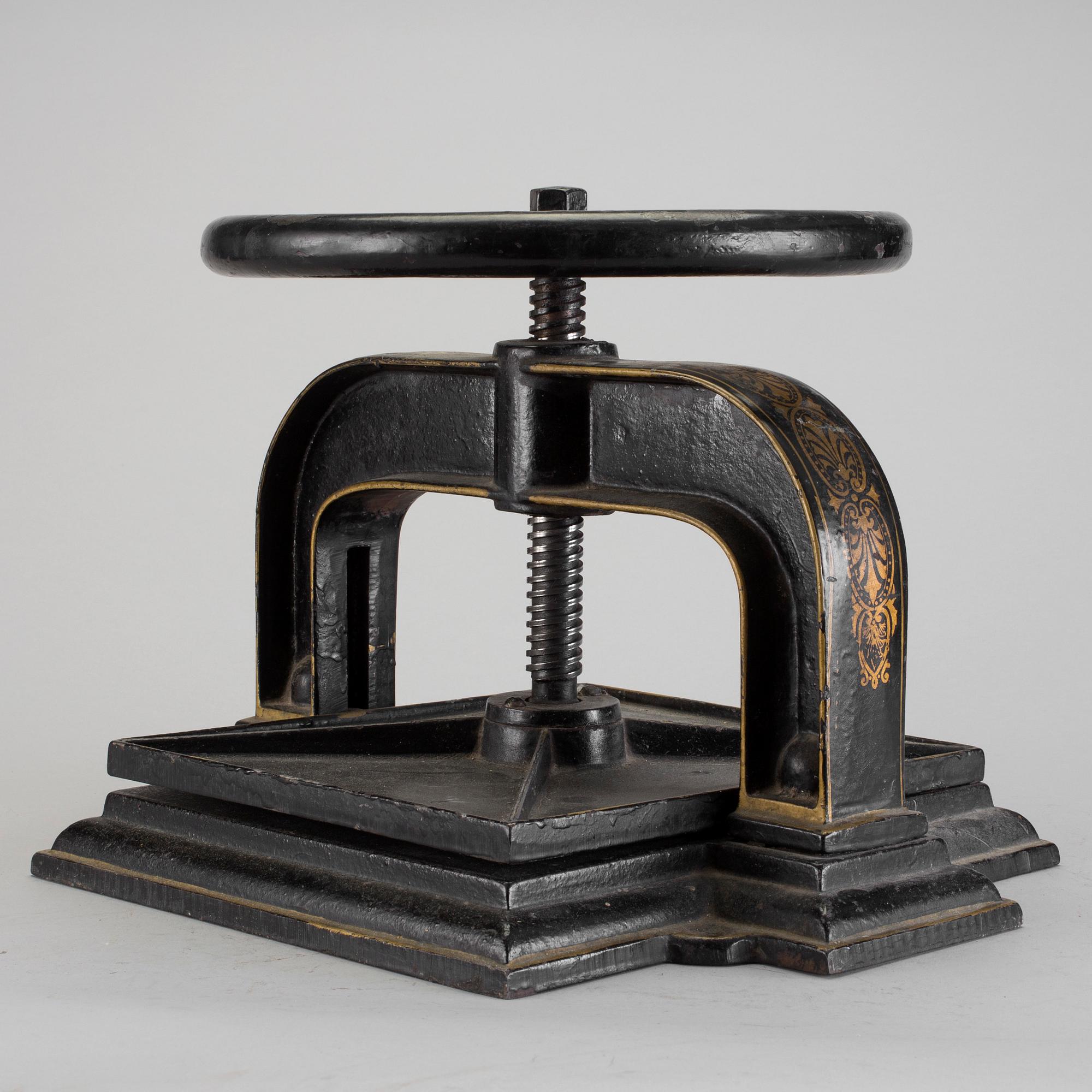 BOKPRESS, gjutjärn, No 1, Husqvarna, 1900-talets början.