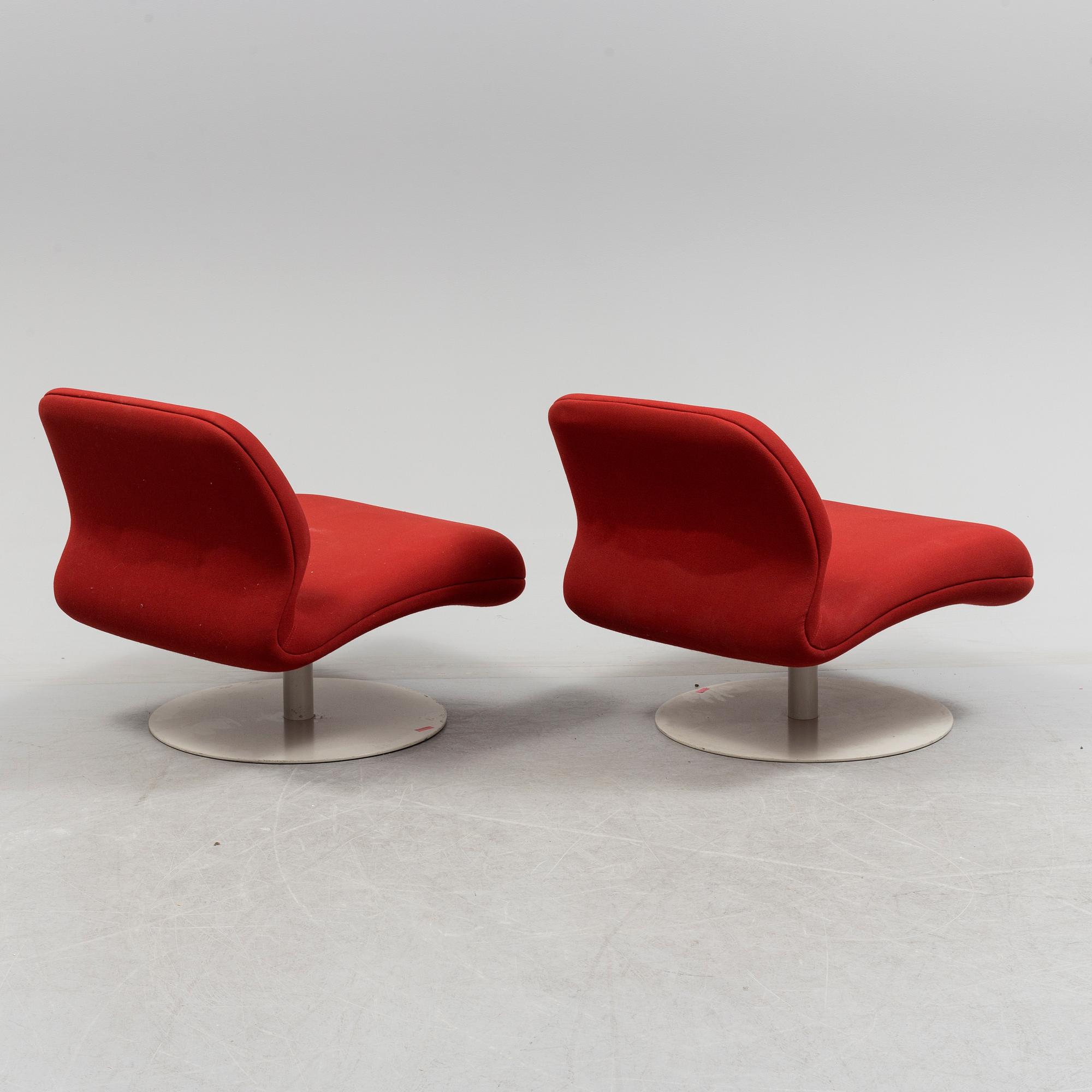 a pair of "Attitude easychairs by Morten Voss for Fritz Hansen, 2000's.