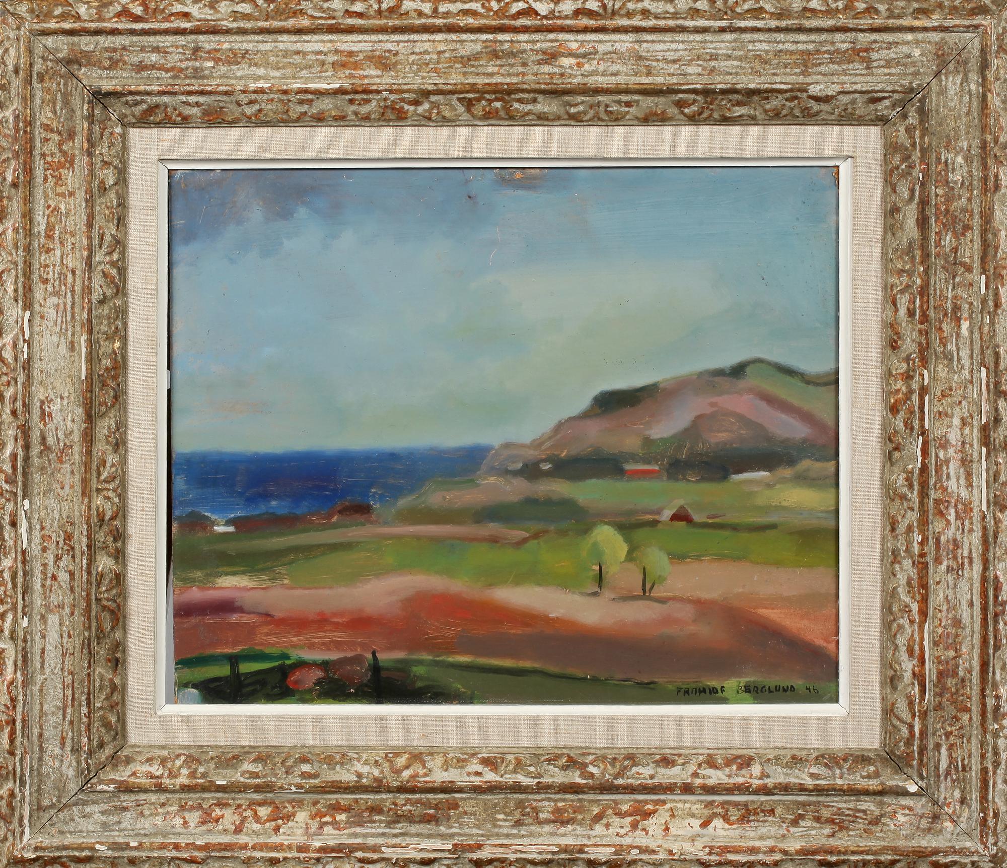 FRITHIOF BERGLUND, olja på pannå, signerad och daterad 46.