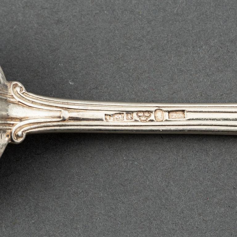 A set of twelve Swedish 19th century silver tea-spoons, mark of Gustaf Möllenborg, Stockholm 1852.