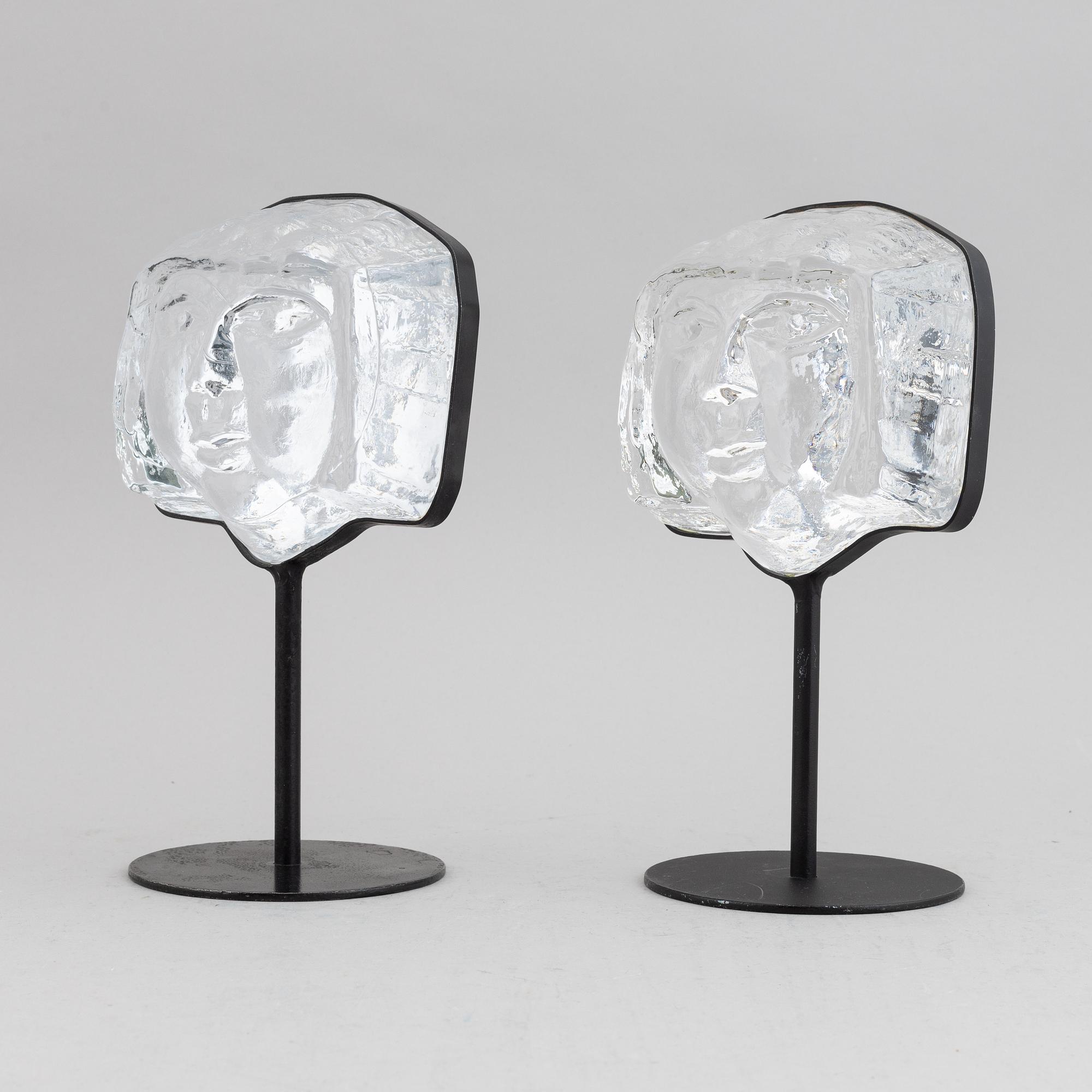 Erik Höglund, skulpturer, 2 st, glas, Boda.