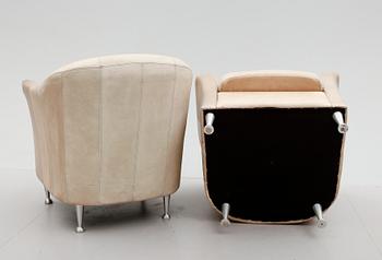 FÅTÖLJER, 1 par, sent 1900-tal.