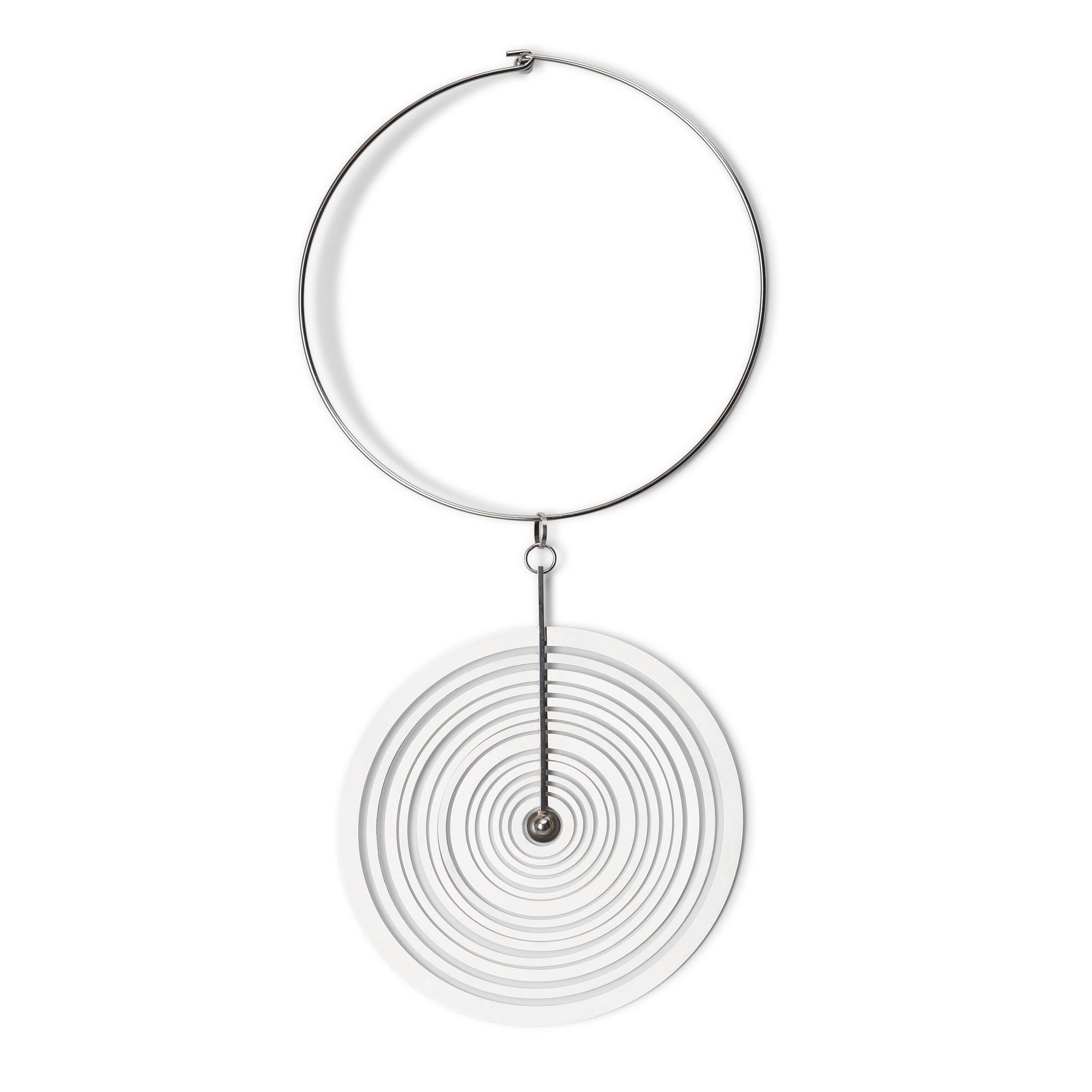 A Tapio Wirkkala sterling set with a necklace and earrings 'Silver Moon', Nils Westerback, Finland 1971 & 74.