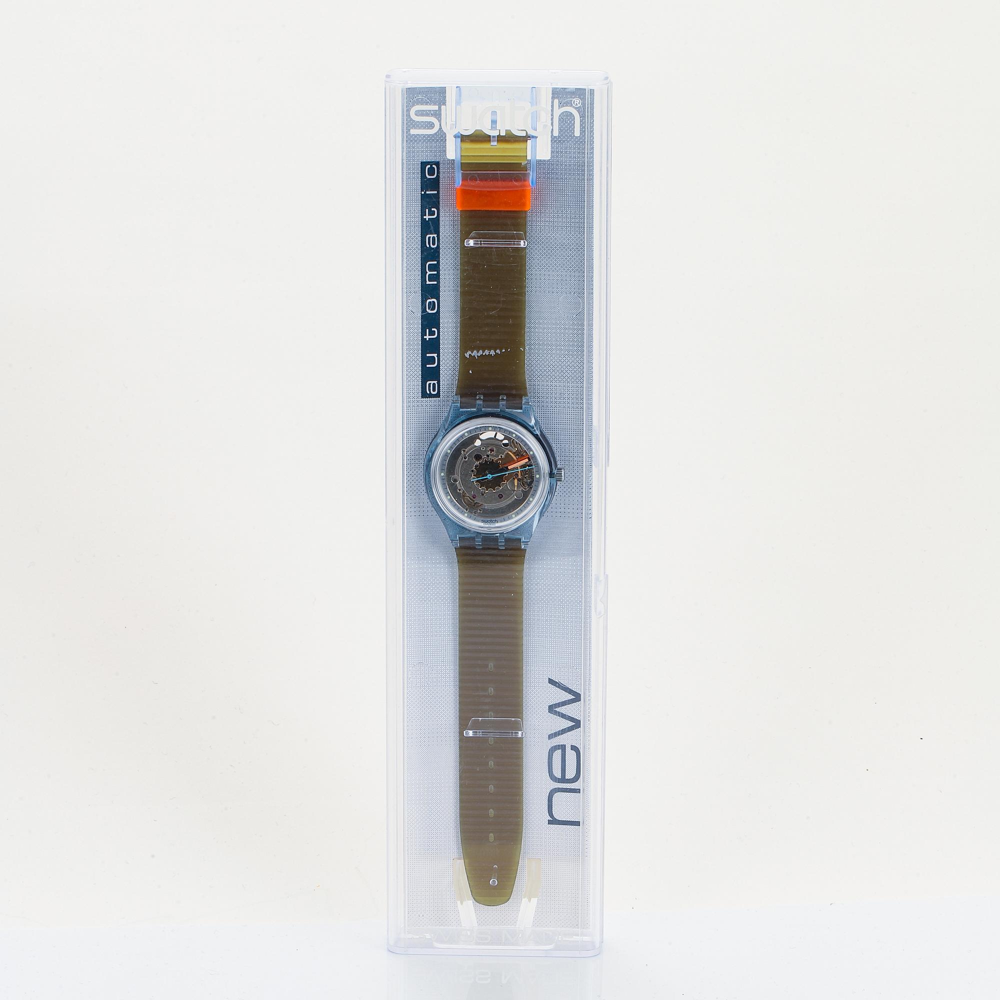 Swatch, Automatic, Blue Matic, wristwatch, 34 mm. - Bukowskis
