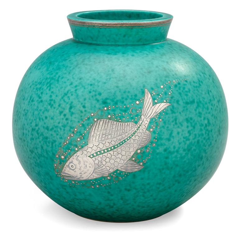 A Wilhelm Kåge 'Argenta' stoneware vase, Gustavsberg.