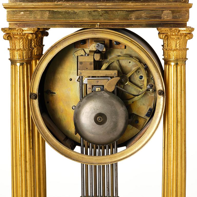 An Empire ormolu portico clock by Louis Bausse (watchmaker in Paris ca. 1807-24).