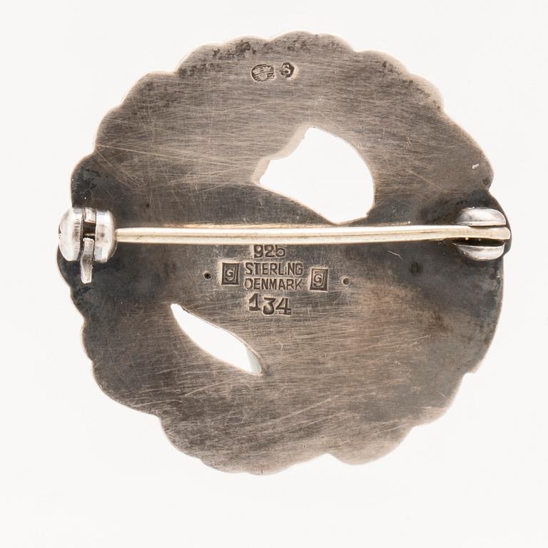 Georg Jensen, silver brooch no. 134 Denmark.