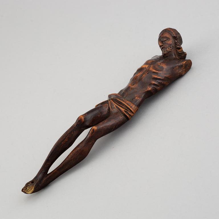 A wood crucifix, 17th/18th century.