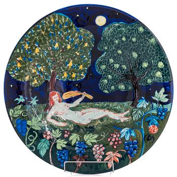 DORRIT VON FIEANDT, dekorationsfat, "Jungfrun", ur serien Horoskop, signerad DF Arabia. 1993-1997.