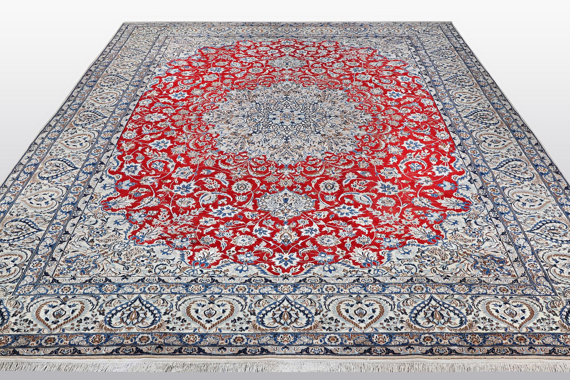 A carpet, Nain 9 LAA, part silk, ca 457 x 325 cm.
