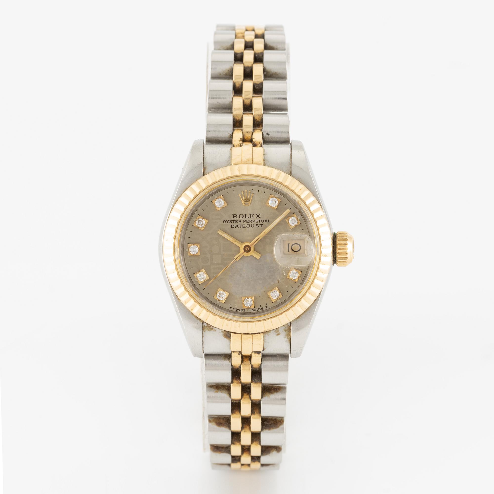 Rolex, Oyster Perpetual, "Diamond Dial", Datejust, wristwatch, 26 mm.