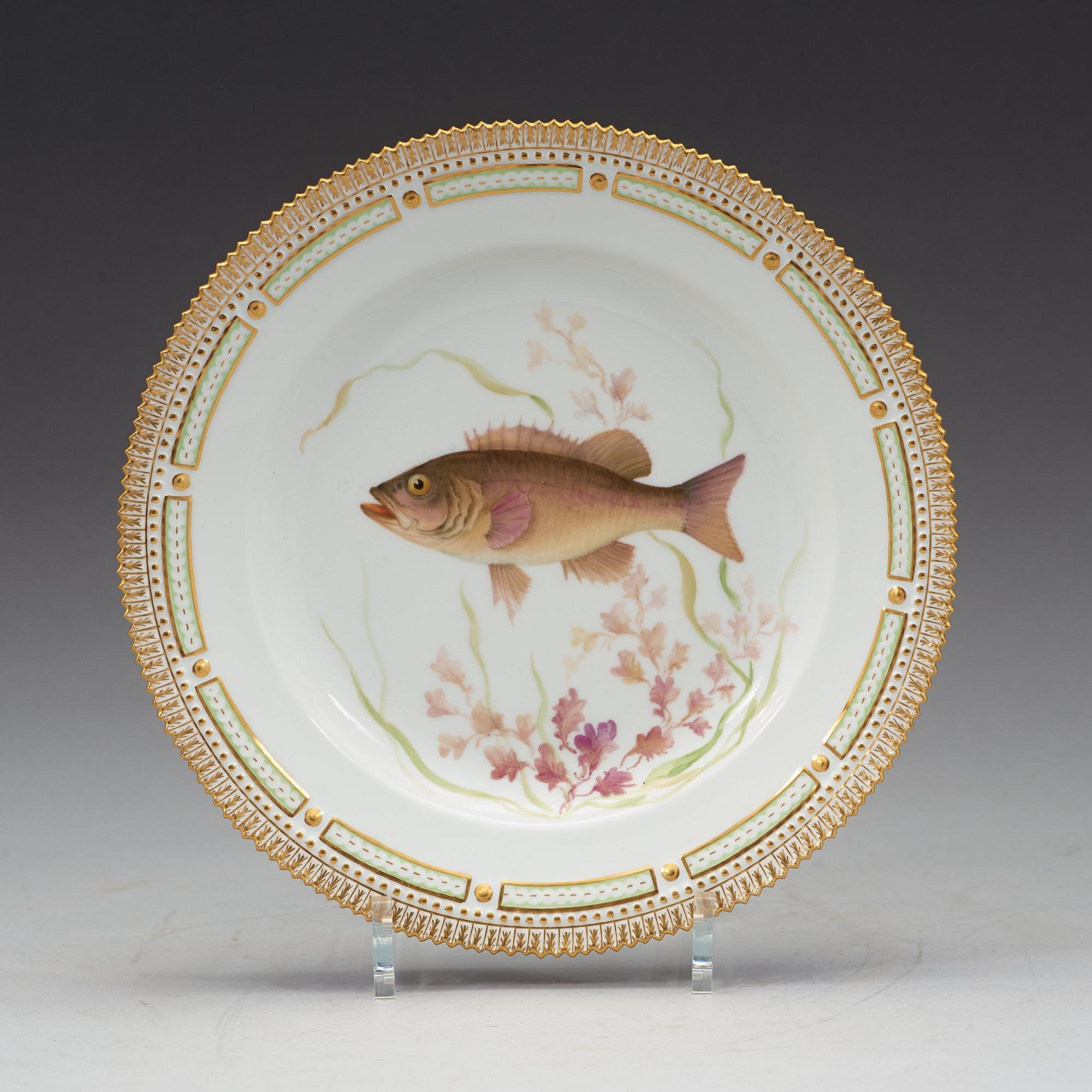 TALLRIKAR, sex stycken, porslin. "Fauna Danica", Kunglig Dansk, 1900-tal.