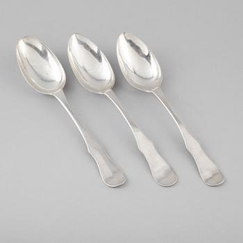 MATSKEDAR, 3 st, silver, Hans Jacob Vogt, Kristianstad 1798/99. Vikt ca 148 gram.