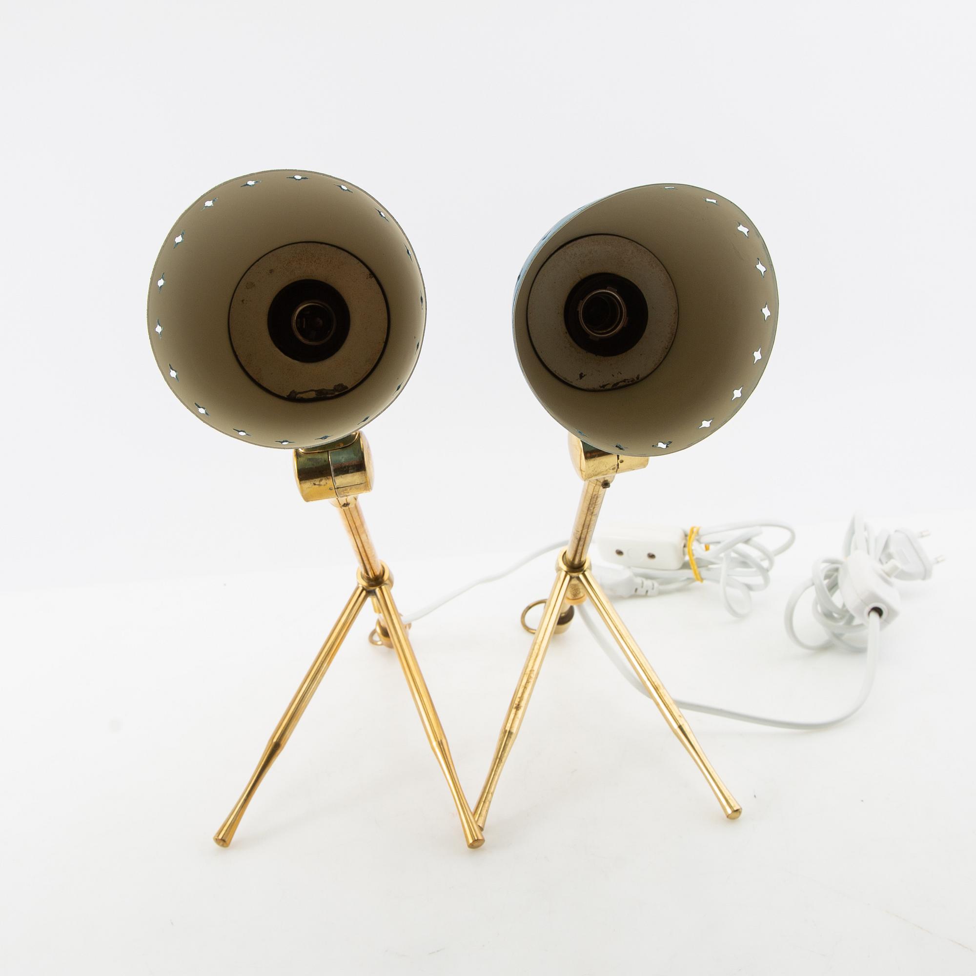 Boris Lacriox, table lamps, a pair, Falkenbergs Belysning, mid-20th century.