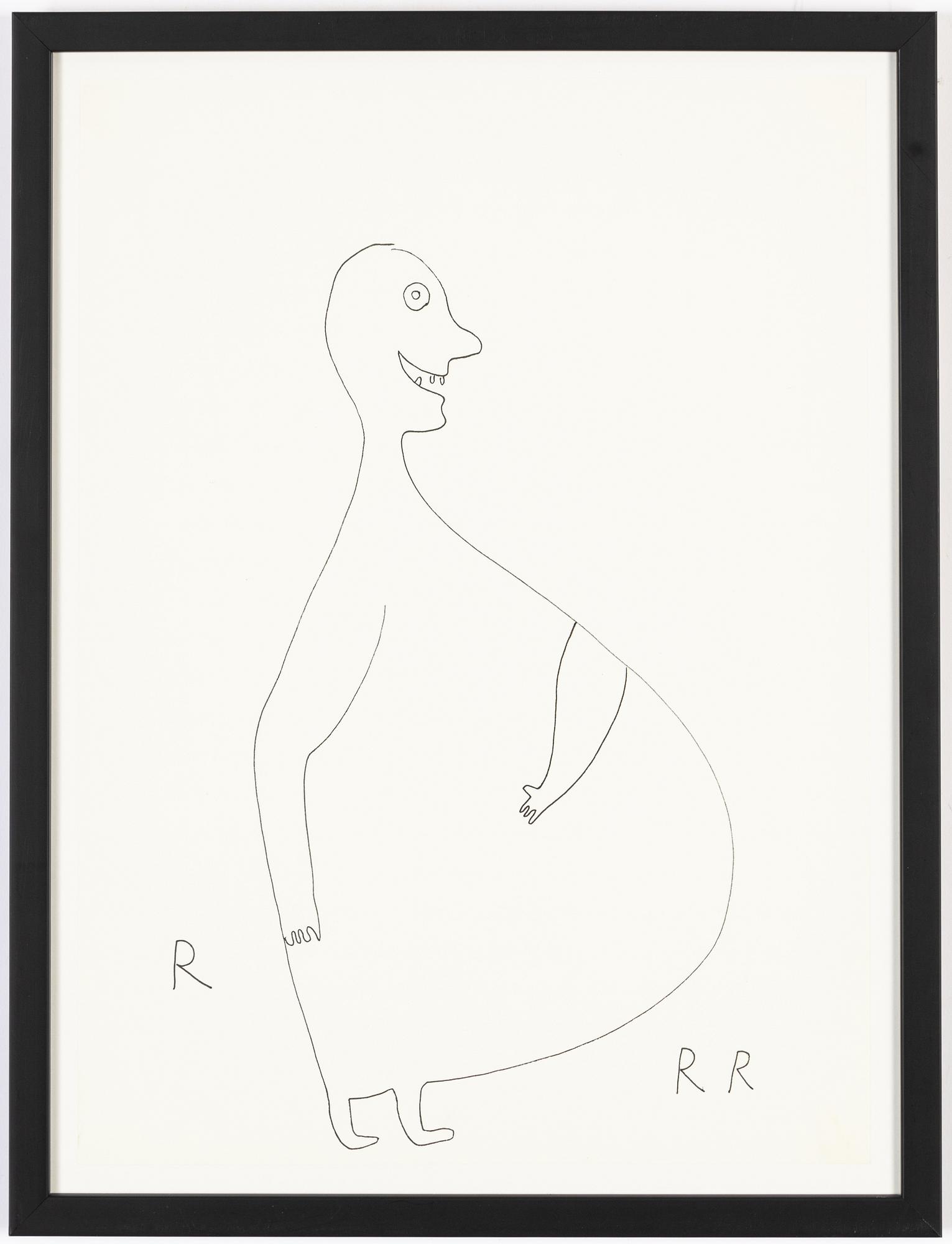 Roger Risberg, indian ink drawing, signed. Executed in 2008.